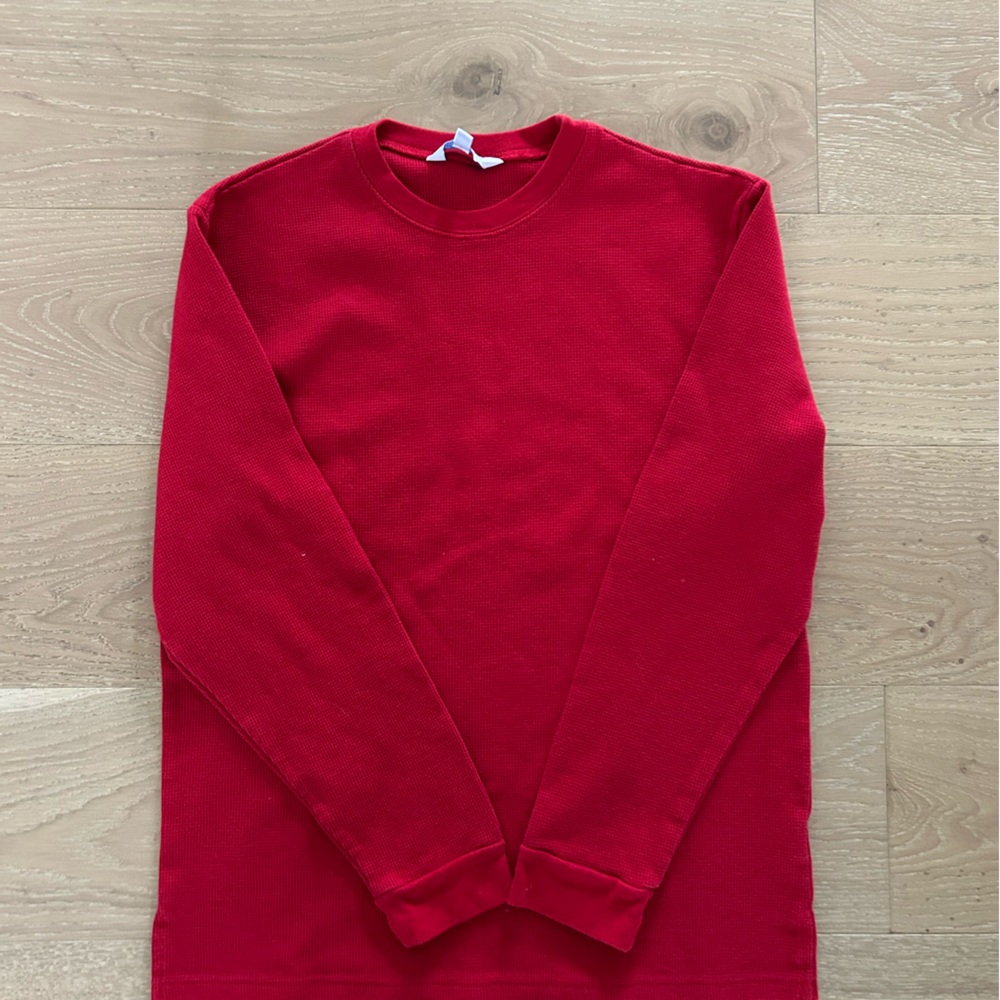 Men's Long Sleeve Crewneck Shirt - Red